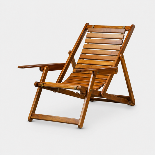 Teakwood Folding Recliner Chair