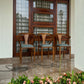Premium Solid Teak Wood Dining Chair Set of 3 with Upholstered Seats