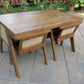 Premium Solid Teak Wood Dining Table Set with 1 Bench & 2 Cane Armchairs